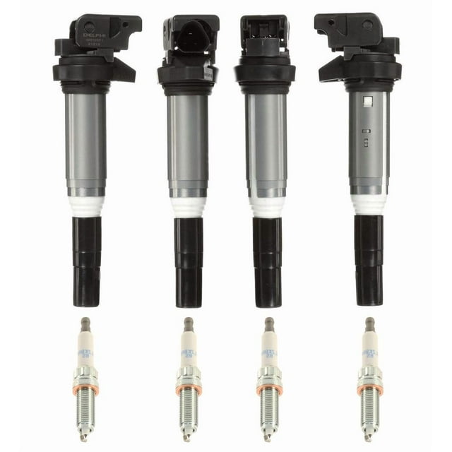 Delphi Kit de Service d'Allumage Ensemble de 4 Bobines et Bougies pour BMW