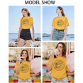 thumbnail image 2 of Be Joyful Camiseta Mujer Divertida Sunshine Tee Playa Cocoteros Camiseta Gráfica Manga Corta Tops,XL Rojo Verde, 2 of 5