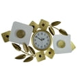 thumbnail image 4 of 37" Metal White and Gold Square Flower Wall Clock, 4 of 4