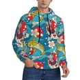 thumbnail image 2 of Naloa Japanese Koi Men's Casual Hooded Collar Drawstring Hoodies Pullover Sweatshirts Casual Long Sleeve Shirts-4X-Large, 2 of 7