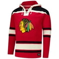 thumbnail image 2 of Men's '47 Connor Bedard Red Chicago Blackhawks Big & Tall Lace-up Pullover Hoodie, 2 of 3