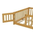 thumbnail image 6 of URTR Full Size Montessori Floor Bed with Safety Rails & Door, Solid Wood Floor Bed Frame Full with Removable Slats, Low Profile Montessori Bed for Bedroom, Natural, 6 of 9