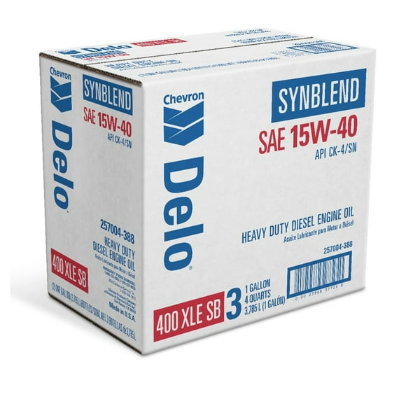 Delo 400 XLE SB Synthetic Blend SAE 15W-40 Heavy-Duty Diesel Motor Oil 1 Gallon (3 Pack)