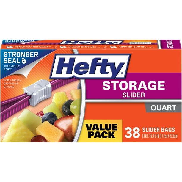 Hefty Slider Quart Size Storage Bags