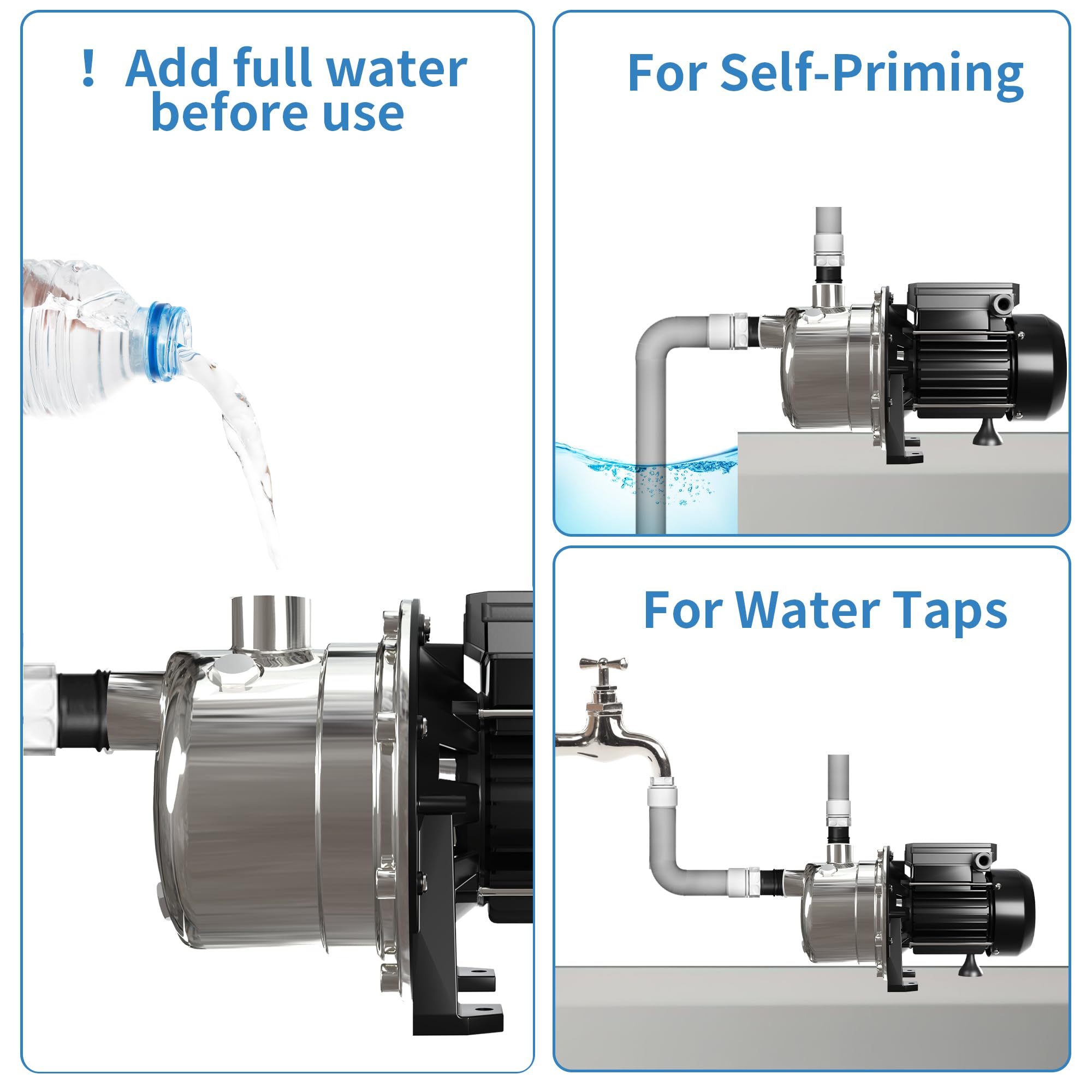 Lanchez 1/2 HP, 115 V, Black Corded Electric Shallow Well Water Transfer Pump, 16 GPM