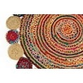 thumbnail image 2 of GRUHUM Natural Handwoven 3'x3' Jute Cotton Colourful Rug For Living Room Soft Rug For Indoor Outdoor Boho Charm Braided Jute Multi Color 3x3 ft, Round, 2 of 5
