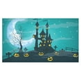 thumbnail image 3 of ABPHQTO Juegos de manteles de Castillo de calabaza de noche de Halloween 150x260 cm Luna estrella cielo azul mantel escritorio mantel cubierta decoración de fiesta, 3 of 3