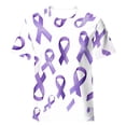 thumbnail image 4 of UPPADA Summer Tops for Women 2024 Alzheimers Awareness Shirts Round Neck Dressy Casual Blouses Purple Ribbon Support Shirts Dementia Alzheimers Tshirts,Alzheimers Awareness Shirts Women, 4 of 5