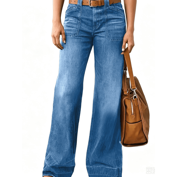 AcaicsNo Boundaries Women's Wide-Leg Jeans,40.55",40.94",41.34",41.73",42.13"Length Women's Sizes S-XXL