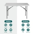 thumbnail image 6 of Bigleap Heavy Duty Folding Table, 4ft Portable HDPE Plastic Table with Carry Handle for Camping, Parties, and Indoor Outdoor Use – Quick Setup, Easy Clean, White, 6 of 8