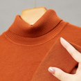 thumbnail image 3 of Suéter de cuello alto con camisa de punto para hombres jóvenes y de mediana edad, suéter cálido de color sólido, suéter multicolor, 3 of 6