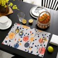 thumbnail image 3 of Pioneer Flower Floral Print Pattern Summer Placemats Table Placemats Set Of 6-Linen Kitchen Washable Placemats Table Mats 12x18 Inch Non-Slip Heat Resistant, 3 of 5