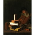 thumbnail image 3 of Constantin Verhout 12x14 Black Modern Framed Museum Art Print Titled - The Sleeping Student (1663), 3 of 5