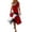 Wine, variant on JoveMarine Summer Dress for Women Round Neck Sleeveless - Irregular Hem with Floral Print, Casual Fashion Midi Dress for Daily Chic,Black L