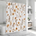 thumbnail image 5 of Polyester Fabric Brown Spring Floral Shower Curtain, Flowers Botanical Elegant Pastoral Waterproof Bathtub Curtain Bathroom Decor Set with Hooks 60 x 72 Inches, 5 of 6