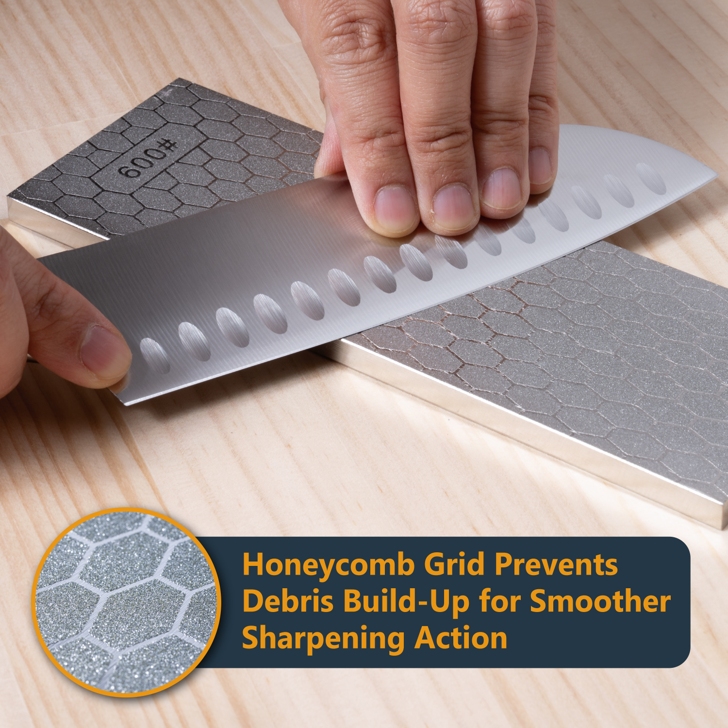 POWERTEC 2pcs Diamond Sharpening Stone, 600/1000 Dual Grit Diamond Knife Sharpener, 8 inch Honing Stone with Non-Slip Base for Pocket Knife, Scissor, Chisels, Blades, Woodworking, 72247-P2N