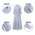 thumbnail image 5 of ZANZEA Women Turn-down Collar Striped Belted Button Down Maxi Dress, 5 of 9