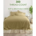 thumbnail image 2 of 25-inch Extra Deep Pockets - Pure Giza Cotton Twin XL Size, Taupe Color Bedsheet Set - 300-Thread-Count, 6-PC [1 flat sheet, 1 fitted sheet, 2 pillowcases], 2 of 7