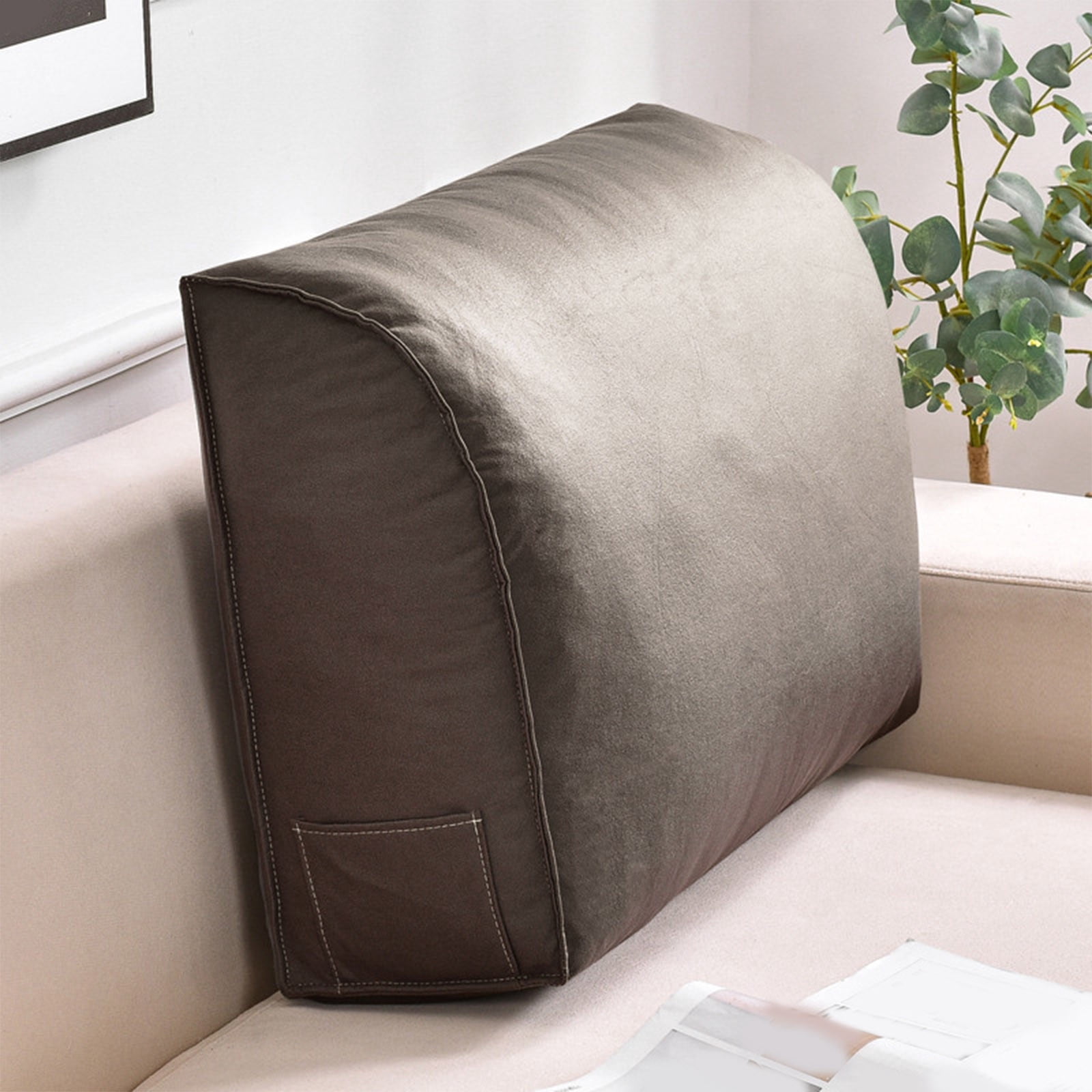 Extra Thick Wedge Back Cushion for Sofa and Bed, Orthopedic Lumbar Support Pillow with Removable Cover, Reading Headboard Pillow for Living Room, Waist Neck Back Pain Relief Comfort