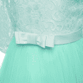 thumbnail image 4 of IDOPIP Flower Girls Vintage Floral Lace Dress 3/4 Sleeve Floor Length Tulle Dresses Wedding Party Evening Formal Pegeant Dance Prom Ball Gown 13-14 Years,Mint Green, 4 of 9