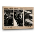 thumbnail image 4 of Drummer Canvas Wall Art – “It’s Not a Phase, It’s My Life” Drum Set Black & White Music Print, Passionate Musician Home or Studio Décor, Ready to Hang, 4 of 4