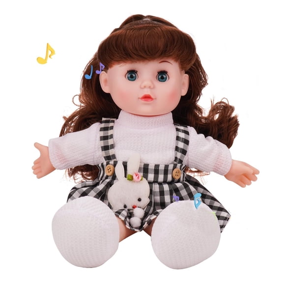 Muñeca interactiva DZDJCCS de 13 pulgadas con cuerpo suave y ojos abiertos/cerrados