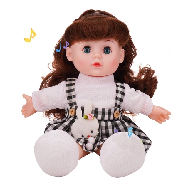 Muñeca interactiva DZDJCCS de 13 pulgadas con cuerpo suave y ojos abiertos/cerrados