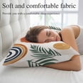 thumbnail image 5 of Boho Pillow Covers, Linen Long Throw Pillow Case, Bohemia Middle Century Leaves Abstract Minimalist Beige Holiday Pillow Protector Decorative Cushion Cover for Living Room/Bedroom 20" x 36", 5 of 8