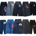 thumbnail image 2 of JNCO-pantalones vaqueros de Hip Hop para hombre y mujer, Pantalón ancho de cintura alta, estilo Harajuku, Vintage, bordado de letras, Y2K, 2 of 5