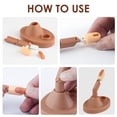 thumbnail image 3 of Kit de práctica de uñas acrílicas para dedos, entrenamiento de uñas acrílicas con 1 soporte de base, 3 dedos postizos ajustables, 100 puntas de uñas marrones, 3 of 5