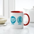 thumbnail image 6 of CafePress - Peace Love Teal Hope - 11 oz Ceramic Mug - Novelty Coffee Tea Cup, 6 of 6
