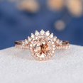 thumbnail image 5 of HeartsAndYou 2ct Natural Peach Morganite Birthday Ring 14k SOLID Rose Gold Curved Bridal Set, 5 of 9