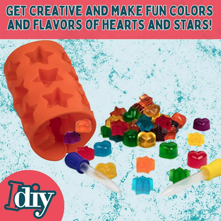 SCS Direct Gummy Bear and Worm Gummy Candy Molds, 4 Pack Set - XL Nonstick Trays with 2 Droppers for Chocolate, Ice Cubes and More - Makes 140 Candies - BPA-Free