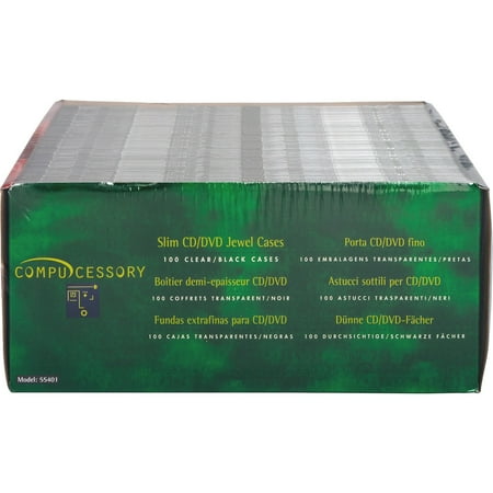Compucessory Slim CD/DVD Jewel Cases, Black