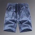 thumbnail image 2 of Sngxgn Mens Shorts Casual Elastic Waist Drawstring Summer Beach Workout Shorts with Pockets(Dark Blue,XXL), 2 of 3