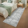 thumbnail image 2 of Garvee 2'x6' Persian Runner Rug, Vintage Distressed Floral Boho Rug Farmhouse Non-Slip Low Pile Accent Carpet for Bedroom Hallway Kitchen, Light Gray, 2 of 9