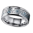 thumbnail image 3 of Wedding Rings Men & Women. 8mm Silver Light Blue Tungsten Band Silver Gears, 3 of 7