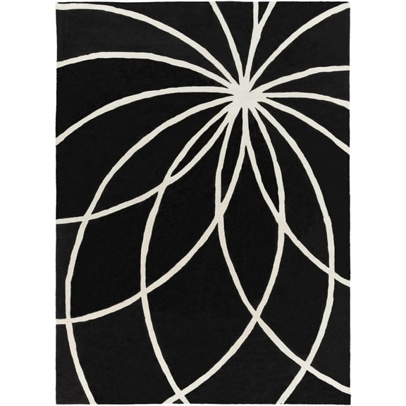 BoutiqueRugs Harlem Contemporary Area Rug - Black, Cream - 10' x 14'