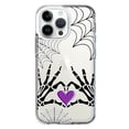 thumbnail image 1 of MUNDAZE Étui pour Apple iPhone 15 Pro Max Étui Rigide Mince Hybride TPU Souple Antichoc Protection Robuste - Halloween Squelette Cœur Mains Toile d'Araignée Effrayante, 1 of 6