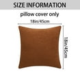 thumbnail image 6 of Unique Bargains Set of 2 Solid Soft Cushion Pillow Covers Brown 18" x 18", 6 of 6