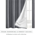 thumbnail image 3 of Mocassi Privacy Window Treatment, Blackout Energy-Saving Panels for Bedroom, Living Room, and Office, (Set of 2) 54" X 63", Silver, 3 of 7