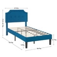 thumbnail image 6 of VECELO Upholstered Platform Bed with Height Adjustable Tufted Button Headboard/Mattress Foundation, Steel Frame, Strong Wood Slat Support, Twin, No Box Spring Needed,Blue, 6 of 7