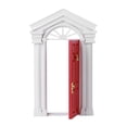 thumbnail image 4 of Mini Puerta De Abedul De Madera Para Casa De Muñecas 1:12, Apertura De Puerta De Abedul De Madera De Hadas Pequeña Con Accesorios Para Casa De Muñecas, 4 of 7