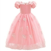 Princess Sofia Dress Up Costume Kids Puff Sleeve Fancy Party Pink Rapunzel Costume