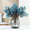 thumbnail image 3 of Nvzi Global Babys Breath Fabric Cloth Artificial Flowers 12 Bundle European Fake Silk Plants Decor Wedding Party Decoration Bouquets Real Touch DIY Home Garden (Autumn Blue), 3 of 3
