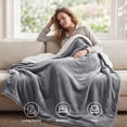 thumbnail image 6 of U by Bedsure Sherpa Fleece Throw Blanket for Couch – Thick & Cozy Blanket for Winter, Soft Fuzzy Plush Throw Gifts for Women and Men, Grey, 50x60 Inches, 6 of 8