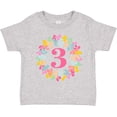 thumbnail image 3 of Inktastic 3rd Birthday Flower Wreath 3 Year Old Girl Girls Toddler T-Shirt, 3 of 5