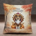 thumbnail image 2 of Happy Thanksgiving Shetland Sheepdog Turkey Costume Pumpkins Autumn Leaves Pillowcase Double Sided Sheltie Dog Lover Gifts Pillow Case Covers - 130144, 2 of 3
