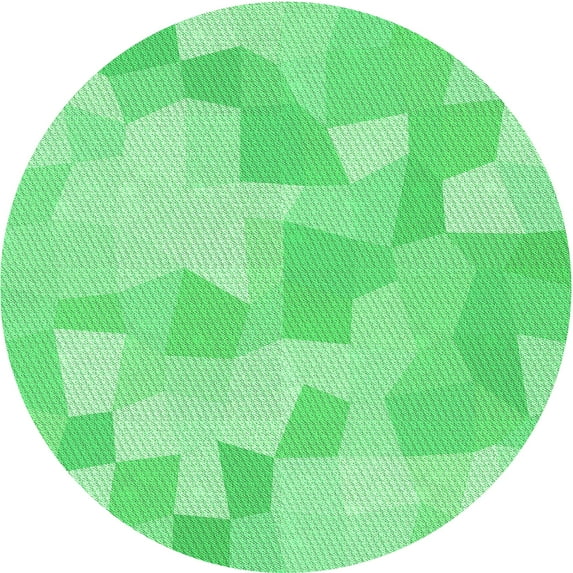 Ahgly Company Indoor Round Patterned Lime Mint Green Area Rugs, 7' Round