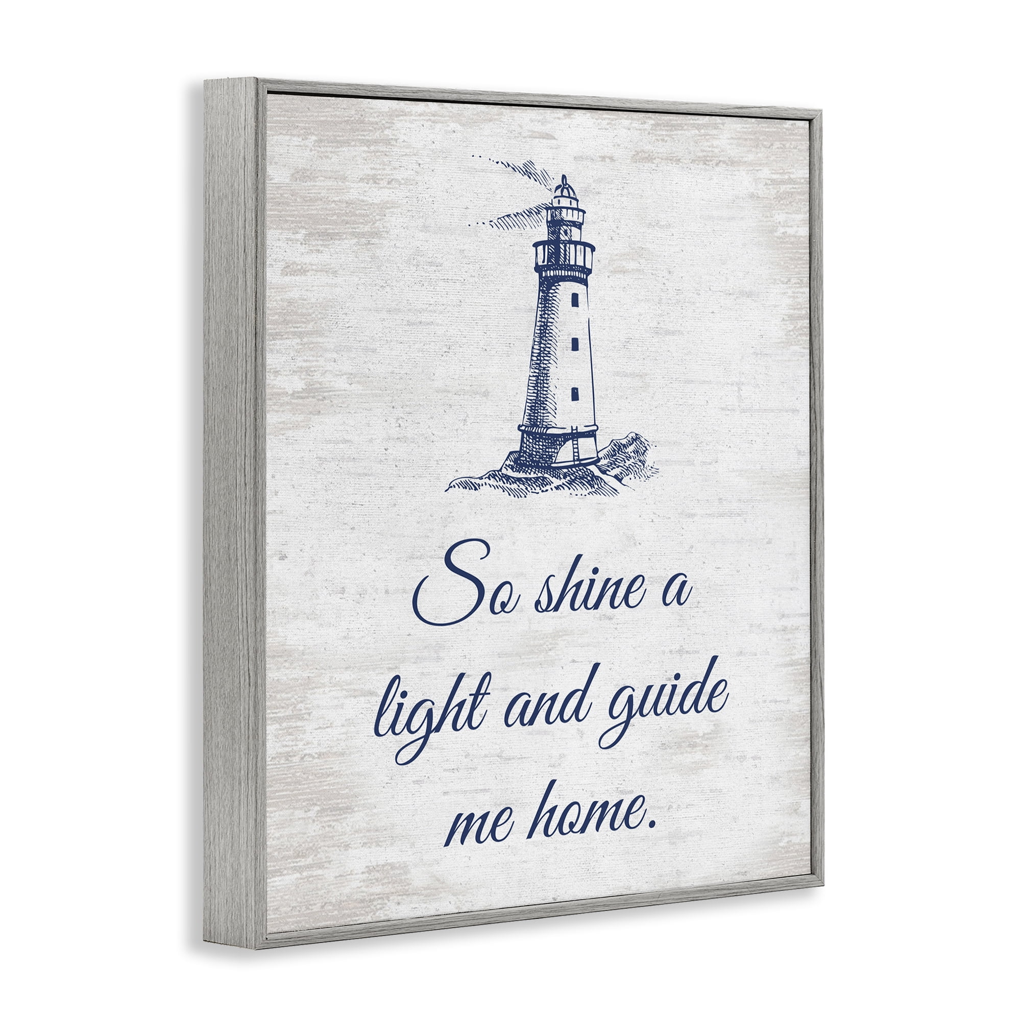 Stupell Industries Guide Me Home Coastal Painting Gray Framed Art Print Wall Art, 16 x 20